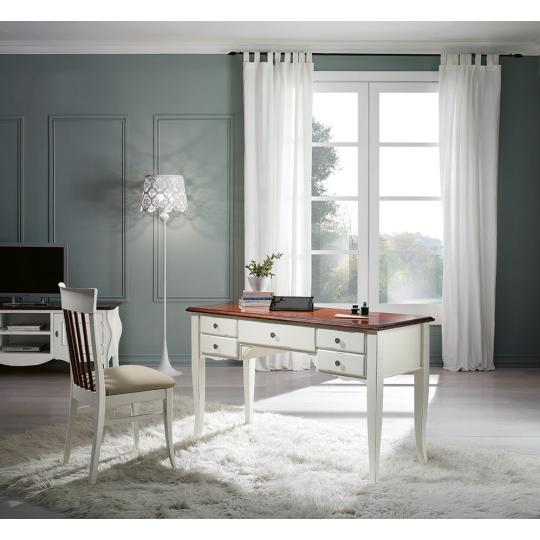 elegantny biely pisaci stol orechova doska provansalsky country velkorozmerny elegantny klasicky masivny nabytok stolarska vyroba.jpg